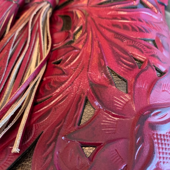 Patricia Nash Bucket Bag, Deep Scarlet Red - Picture 2 of 9